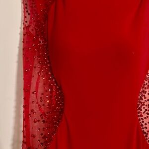 Elegant Red Beaded Dress